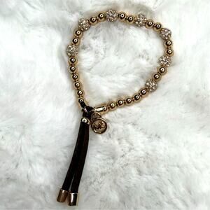 Michael Kors Gold-Tone Beaded Stretch Bracelet